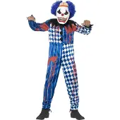 Smiffys Déguisement - Deluxe Clown sinistre - Blue - - 10-12 ans (140-152) - Costumes