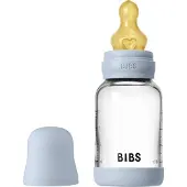 BIBS Baby Glass Bottle Round Latex biberon anti-coliques Baby Blue 1 pcs
