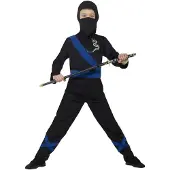 Smiffys Déguisement - Ninja Assassin - Noir/Bleu - - 7-9 ans (122-134) - Costumes