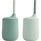 Liewood Tasses av. Paille - 2 Pack - Silicone - Ellis - Menthe M - - UneTaille - Tasse