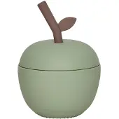 OYOY Tasse av. Paille - Pomme - Silicone - Green - - UneTaille - Tasse