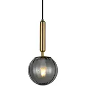 ITALUX Suspension Ravena en laiton fumé, 1xE27x5W, verre, dimensions : 108x15x15 cm, IP20,