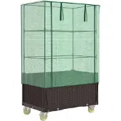 vidaXL Lit surélevé avec rehausse et roulettes aspect rotin 80x50x182 cm