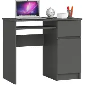 Akord Bureau D'Ordinateur PIKSEL PK Graphite Ergonomique et Pratique pour Petits Espaces