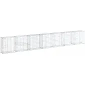 vidaXL Panier gabion avec couvercle 700x50x100 cm fer galvanisé