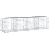 vidaXL Gabion avec couvercle 400x100x100 cm Fer galvanisé
