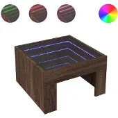 vidaXL Table basse avec Infinity-LED brun imitation chêne 50x50x30 cm