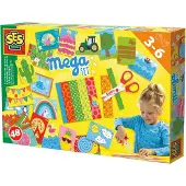 SES Creative Schneideset für Kinder ab 3 | Lernspiel mit Kinderschere & 48 Schneideübungen