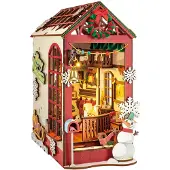 Robotime Maquette Serre-livres Book Nook Christmas Indoor Scene