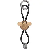 Kay Bojesen Denmark Porte-clés - Singe/Argent - Cuir Noir Teck/Limba - - UneTaille - Porte-clés