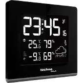Techno Line TECHNOTRADE WS 9065 Station de climatisation intérieure noire-argentée, Couleur:Noir-argenté