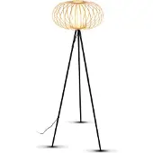 Briloner Lampadaire, nature bambou, excl. 1xE27/max.10W