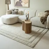 Studio Clarice Tapis en laine – Judith Border Greige | 160x230cm | Rectangulaire |
