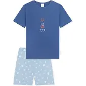 Schiesser Pyjama ' Kids Nightwear ' bleu clair / bleu foncé