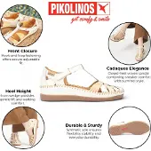 Pikolinos Femme Sandale cuir fermé T-brides Wedge Cadaques W8K-0705C1, Taille:39 EU, Couleur:Blanc