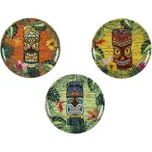 Excelsa Tiki Set van 6 pizzaborden, porselein, Assiettes, Blanc