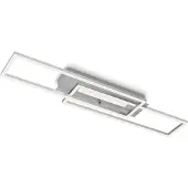 Briloner Plafonnier LED LEUCHTEN FRAME MID, 40 W, 4400 lm, IP20, couleur aluminium, métal-plastique, 82,7 x 19 x 8 cm