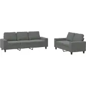 vidaXL Ensemble de canapés 2 pièces gris foncé Tissu