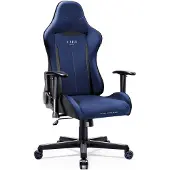 Diablo X-ST4RTER Fauteuil de jeu Fauteuil de bureau Fauteuil PC Housse ergonomique en tissu Accoudoirs 2D Mécanisme de basculement, Couleur : Bleu foncé
