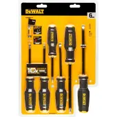 DeWalt DWHT0-62056 Jeu de tournevis FullFit, 6 pièces, principalement pour les applications de vissage, contient PH1, PH2, PH3, 5,5 mm, 6 mm et 8 mm, design ergonomique et durable.