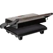 Jata JEGR1106 Gril et plancha électriques avec plaques antiadhésives lisses de 22,5 x 14,6 cm. Permet de cuire tous les types d'aliments. Couvercle basculant. Ouverture à 180º. 750 W