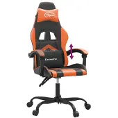 vidaXL Chaise de jeu noir et orange similicuir