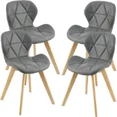 En.casa Chaise de salle à manger 'Älmhult' set de 4 pièces 78x47x52 cm similicuir gris