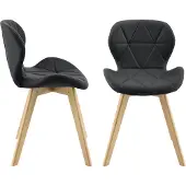 En.casa Chaise de salle à manger 'Älmhult' set de 2 pièces 78x47x52 cm similicuir noir