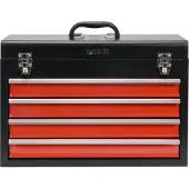 TRIZERATOP Coffre à outils, mallette à outils en métal 218x360x520 mm avec 4 tiroirs