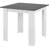 En.casa Table de salle à manger Algermissen 80x80x76 cm pour 4 personnes Table carrée en aggloméré gris foncé/blanc
