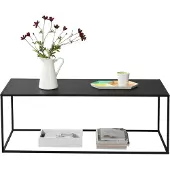 En.casa Table basse noire métal Table d'appoint Table de salon Table de salon []