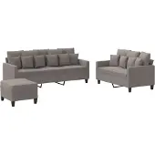 vidaXL Ensemble de canapés 3 pièces avec coussins Tissu Taupe