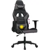 vidaXL Chaise de jeu avec fonction de massage Noir et gris Similicuir