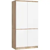 Akord Armoire 4 Portes Chêne Sonoma/Blanc 90X51X180