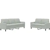 vidaXL Ensemble de canapés 2 pièces avec coussins gris clair velours