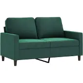 vidaXL Canapé 2 places vert foncé 120 cm velours
