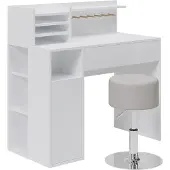 Vicco Bureau Blanc 2 pièces, avec tabouret, Model 41632