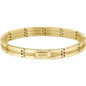 BOSS Bracelet à rayures doré avec fermoir à logo
