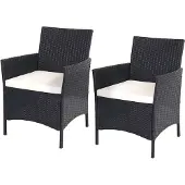 MCW Fauteuil en poly rotin Halden (lot de 2)