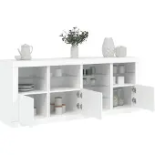 vidaXL Sideboard avec lampes LED blanc 164x37x67 cm