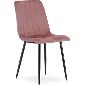Leobert Chaise LAVA - velours rose / pieds noirs x 1