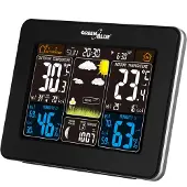 Greenblue Green Blue GB523 Station météo sans Fil avec Alarme sonde extérieure Réveil Calendrier Baromètre Thermomètre Phases de Lune DCF (GB523)