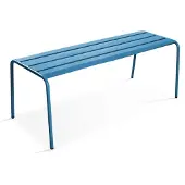 Oviala Banc de jardin en acier bleu pacific - Palavas