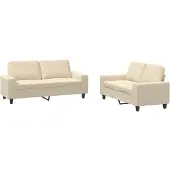 vidaXL Ensemble de canapés 2 pièces tissu crème
