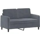 vidaXL Canapé 2 places gris foncé 120 cm velours