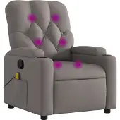 vidaXL Fauteuil de massage Taupe Tissu