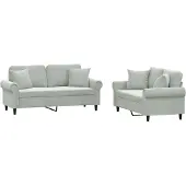 vidaXL Ensemble de canapés 2 pièces avec coussins gris clair velours