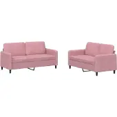 vidaXL 2-pc. Ensemble canapé velours rose