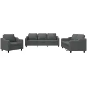 vidaXL Ensemble de canapés 3 pièces avec coussins Tissu gris foncé