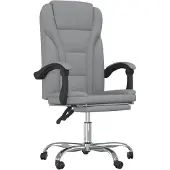 vidaXL Chaise de bureau avec fonction chaise longue gris clair tissu